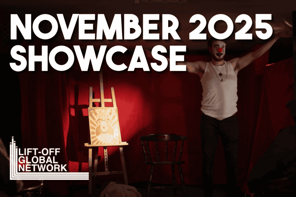 Vibrant stage at Lift-Off Global Network's November 2025 showcase featuring dynamic entertainment and networking opportunities.